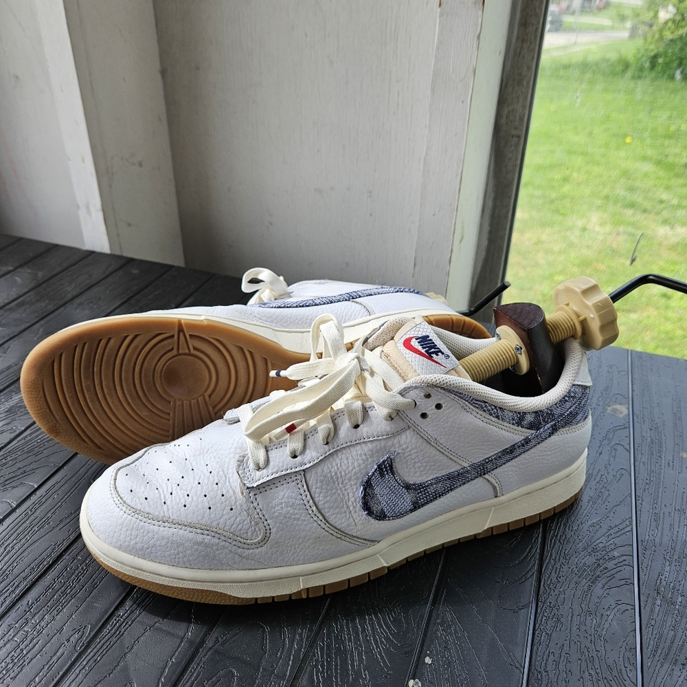 Nike Dunk Low Washed Denim Mens Size 14 FN6881-100